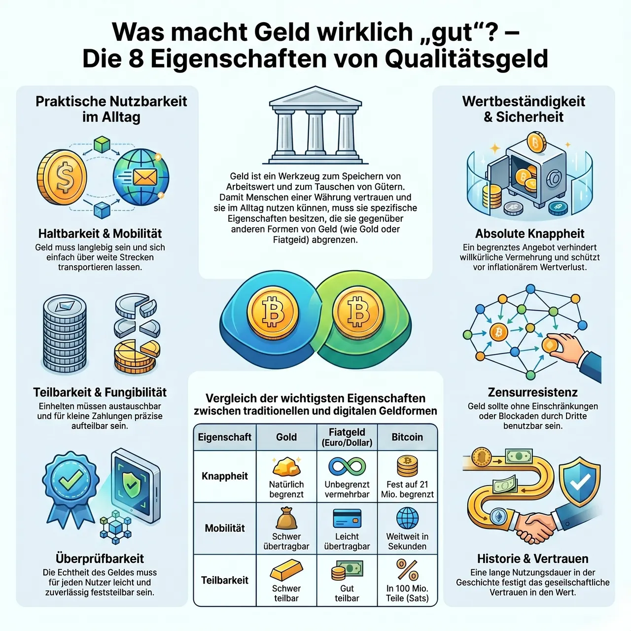 8 Eigenschaften von Qualitätsgeld