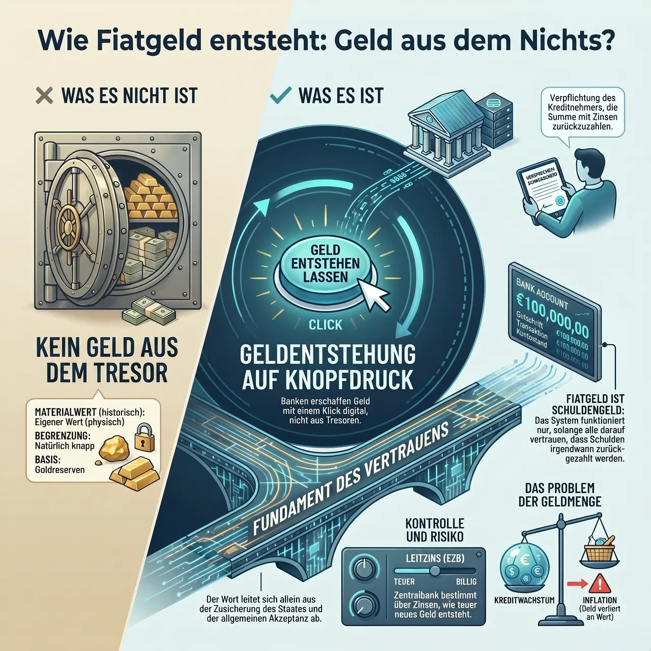 Entstehung von modernem Fiatgeld